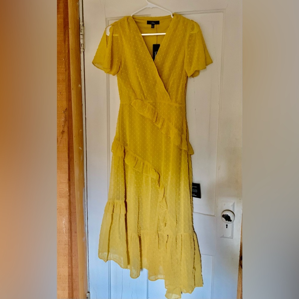 Lulu's Yellow Ruffle Midi Dress - Picture 7 of 10